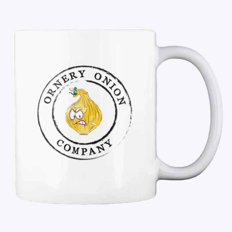 White Ornery Onion Mug